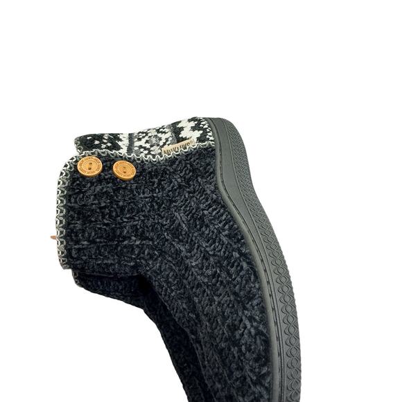 Muk Luks Women's Cozy Knit booties, Size Large (L 9-10), Black and White - Picture 3 of 10